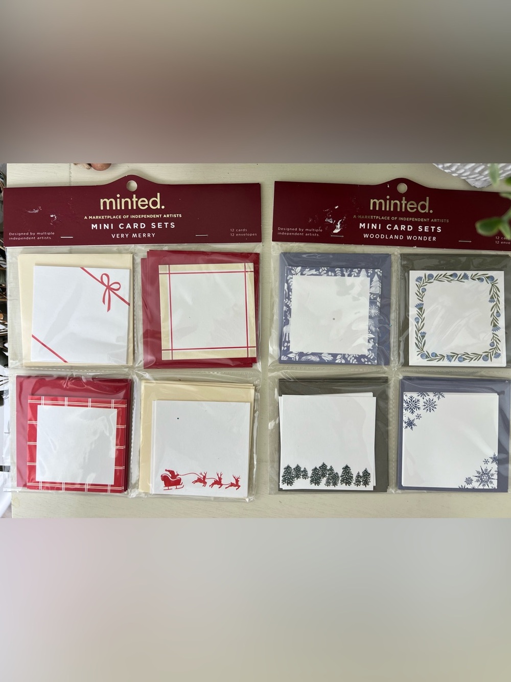 Brand New- Minted Blank Mini Card Sets - Set of 2